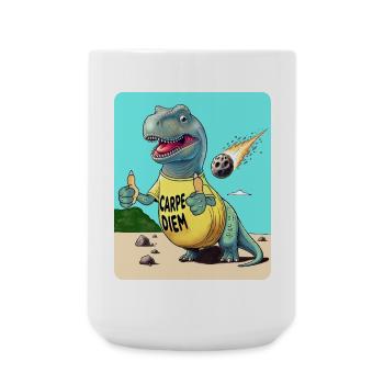Carpe Diem Dinosaur - Large Mug 440 ml - white - Front