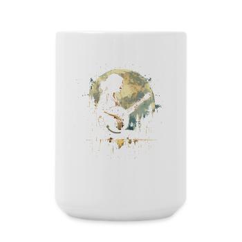 Banjospielerin Zeichnung - Große Tasse 440 ml - Weiß - Vorne