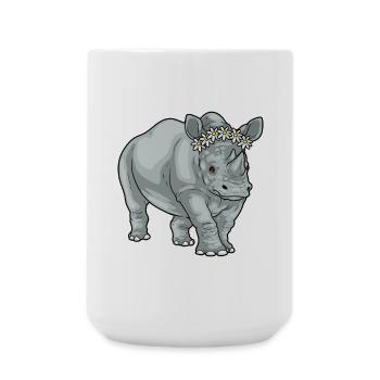 Rhinoceros Daisies - Large Mug 440 ml - white - Front