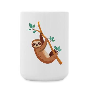 Niedliches Faultier Hängematte Design - Große Tasse 440 ml - Weiß - Vorne
