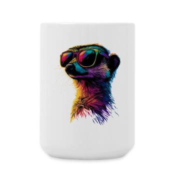 Meerkat Sunglasses Colorful Cute Meerkat - Large Mug 440 ml - white - Front
