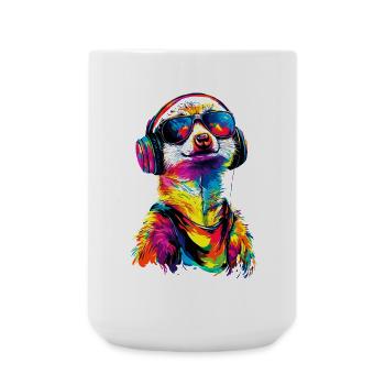 Meerkat Sunglasses Colorful Cute Meerkat - Large Mug 440 ml - white - Front