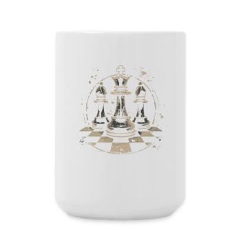 Dessin de pièces d’échecs - Grande tasse 440 ml - blanc - Devant
