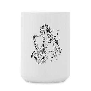 Saxophonist Graphics - Large Mug 440 ml - white - Front