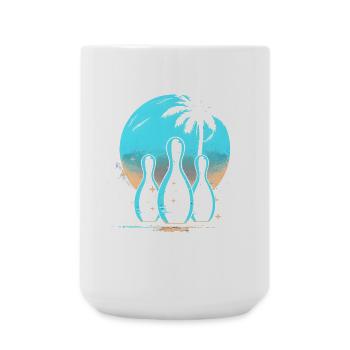 Oldschool Bowling - Große Tasse 440 ml - Weiß - Vorne