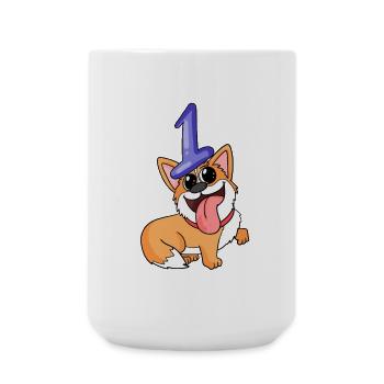 Number 1 Number One - Dog Motif - Large Mug 440 ml - white - Front