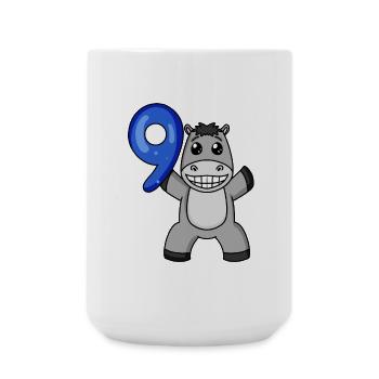 9th Birthday Donkey Motif - 9 Years - Large Mug 440 ml - white - Front