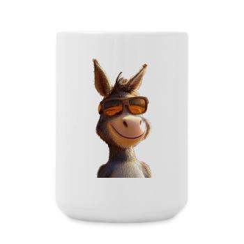 Esel Hausesel Donkey Reiten Stall Liebe Süßer Esel - Große Tasse 440 ml - Weiß - Vorne
