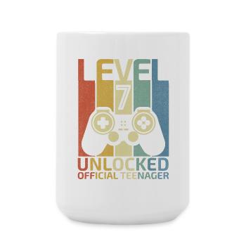 Level 7 Unlocked official teenager - Large Mug 440 ml - white - Front