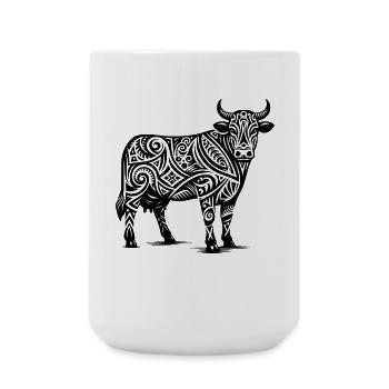 Vache Tribal - Grande tasse 440 ml - blanc - Devant