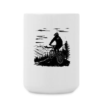Mountain bike cyclists - Large Mug 440 ml - white - Front