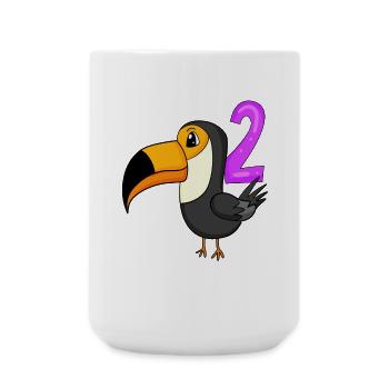 2 Birthday Toucans Bird Motif - Two Years Old - Large Mug 440 ml - white - Front