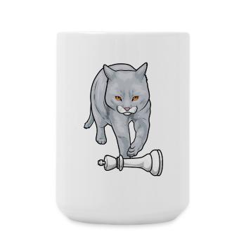Chat Chess Piece King Chess - Grande tasse 440 ml - blanc - Devant