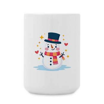 Cute Snowman with Top Hat Festive Christmas Cheer - Large Mug 440 ml - white - Front
