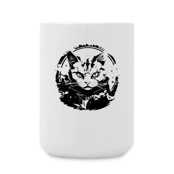 Cat Manga Look - Large Mug 440 ml - white - Front