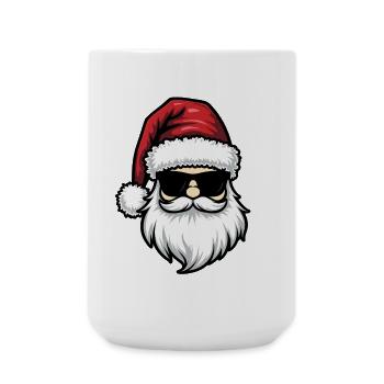 Santa with cool Sunglasses Funny Christmas Xmas - Large Mug 440 ml - white - Front