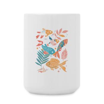 Fischen Cartoon Stil - Große Tasse 440 ml - Weiß - Vorne