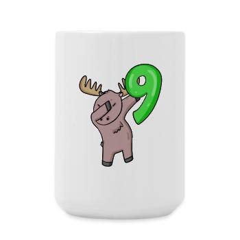 9th Birthday Moose - 9 Years - Large Mug 440 ml - white - Front