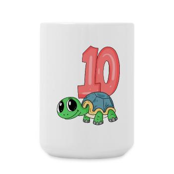 10. Geburtstag Motiv Schildkröte - zehn - 10 Jahre - Große Tasse 440 ml - Weiß - Vorne