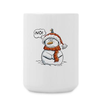 Nö Schneemann I Winter Weihnachten - Große Tasse 440 ml - Weiß - Vorne