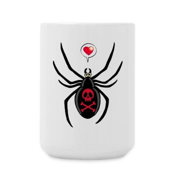 Black widow spider in love - Large Mug 440 ml - white - Front