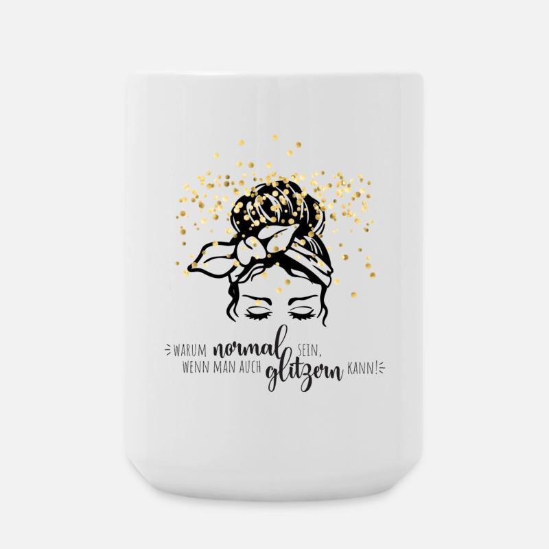 Glitter confetti saying - Large Mug 440 ml - white