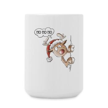 Ho Ho Ho Rentier Weihnachten - Große Tasse 440 ml - Weiß - Vorne