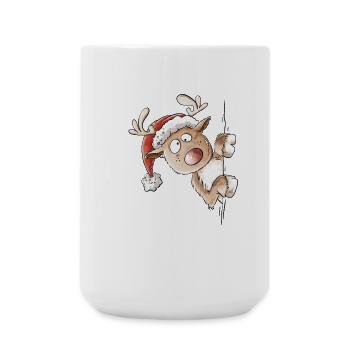 Drôle de renne Noël I cadeau - Grande tasse 440 ml - blanc - Devant