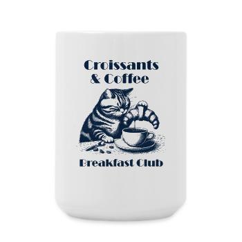 Coffee and Croissants Breakfast Club - Large Mug 440 ml - white - Front