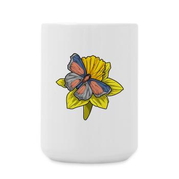 Butterfly Daffodil - Large Mug 440 ml - white - Front