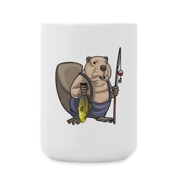 Castor Pêche au poisson pêcheur - Grande tasse 440 ml - blanc - Devant