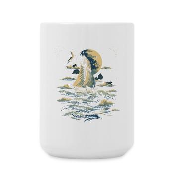 Voile graphique - Grande tasse 440 ml - blanc - Devant