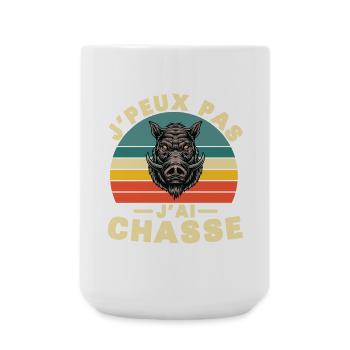 Ich kann nicht, ich habe das Geschenk "Jagdhumor" - Große Tasse 440 ml - Weiß - Vorne