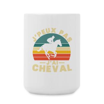 Ich kann nicht Ich habe Pferdehumor Geschenk - Große Tasse 440 ml - Weiß - Vorne