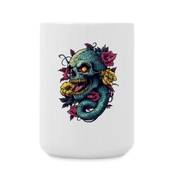 Skull and Snake - Large Mug 440 ml - white - Front