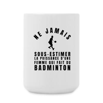 A woman who plays badminton - Large Mug 440 ml - white - Front