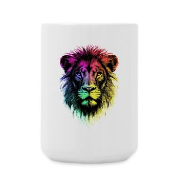 Lion Grand Chat Crinière de Lion Les Lions Amour Lions Sauvages - Grande tasse 440 ml - blanc - Devant