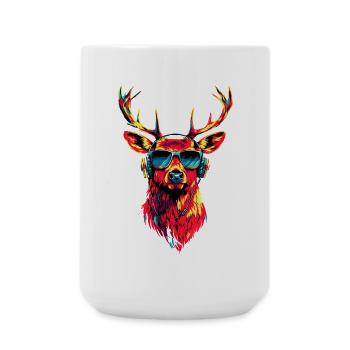 Deer, Antlers, Hunting, Deer, Reindeer, Red Deer, Hunter - Large Mug 440 ml - white - Front