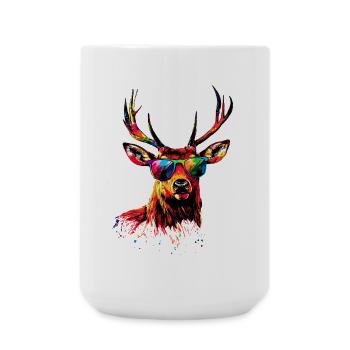 Deer, Antlers, Hunting, Deer, Reindeer, Red Deer, Hunter - Large Mug 440 ml - white - Front