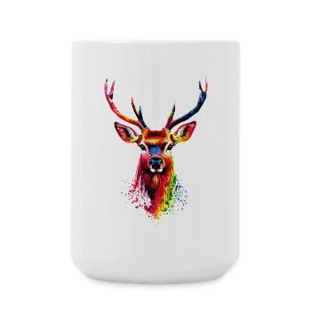 Hirsch Geweih Jagd Reh Rentier Rothirsch Jäger - Große Tasse 440 ml - Weiß - Vorne