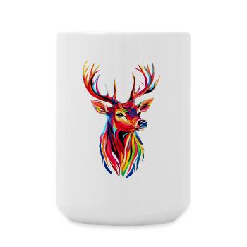 Deer, Antlers, Hunting, Deer, Reindeer, Red Deer, Hunter - Large Mug 440 ml - white - Front