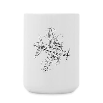 Airplane Sketch - Large Mug 440 ml - white - Front