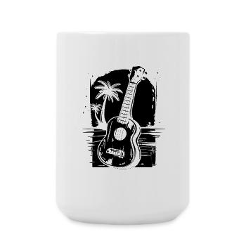 Ukulele Zeichnung - Große Tasse 440 ml - Weiß - Vorne