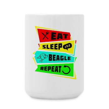 Eat Sleep Beagle Repeat - Grande tasse 440 ml - blanc - Devant