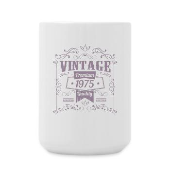 Geburtstag Jahrgang 1975 Vintage Design - Große Tasse 440 ml - Weiß - Vorne