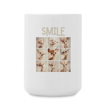 Niedliche Rehkitz-Gesichter Collage - Fotobox - Große Tasse 440 ml - Weiß - Vorne
