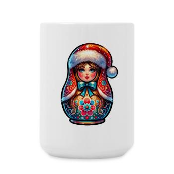 Russische Matroschka Weihnachten Russland - Große Tasse 440 ml - Weiß - Vorne