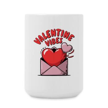 Valentine vibes for lovers on Valentine's Day - Large Mug 440 ml - white - Front