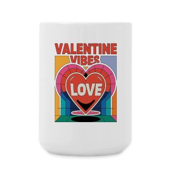 Valentine vibes for lovers on Valentine's Day - Large Mug 440 ml - white - Front