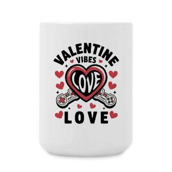 Valentine vibes for lovers on Valentine's Day - Large Mug 440 ml - white - Front